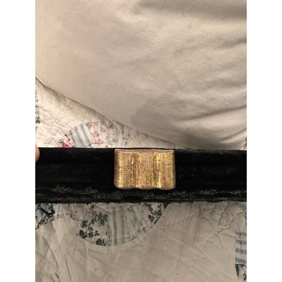 VINTAGE FIFTIES LARGE SOURE BEADED BLACK VELVET BAG - Picture 10 of 12